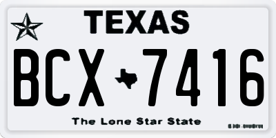 TX license plate BCX7416