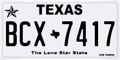TX license plate BCX7417