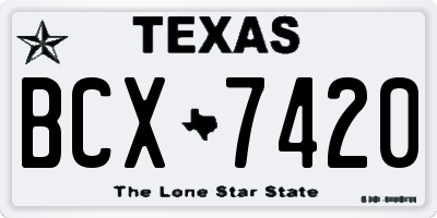 TX license plate BCX7420