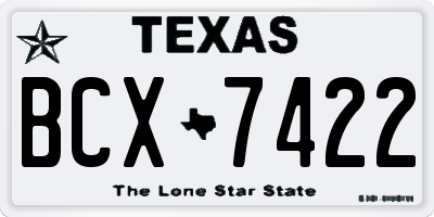 TX license plate BCX7422