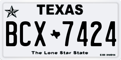TX license plate BCX7424