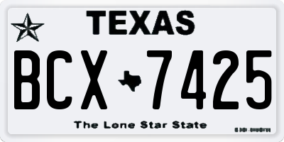 TX license plate BCX7425