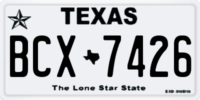 TX license plate BCX7426