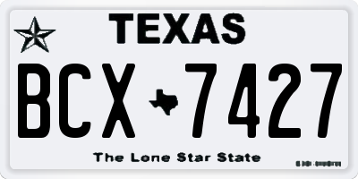 TX license plate BCX7427