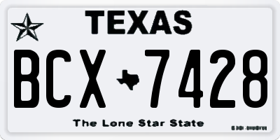 TX license plate BCX7428