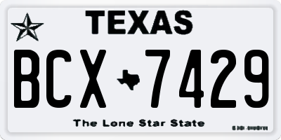 TX license plate BCX7429
