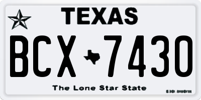 TX license plate BCX7430