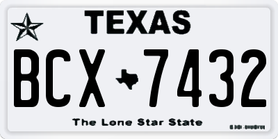 TX license plate BCX7432