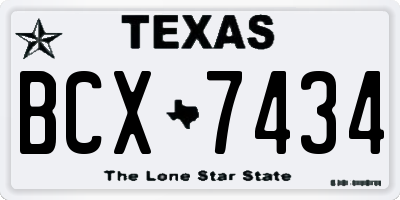 TX license plate BCX7434