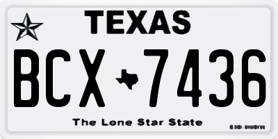 TX license plate BCX7436
