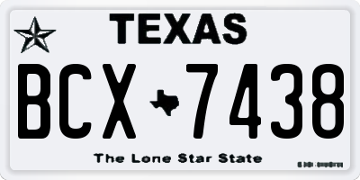 TX license plate BCX7438