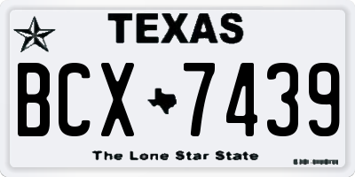 TX license plate BCX7439