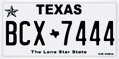 TX license plate BCX7444