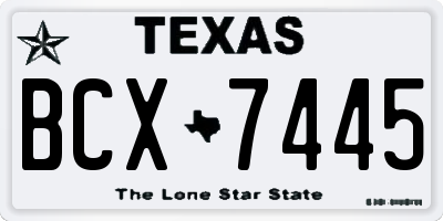 TX license plate BCX7445