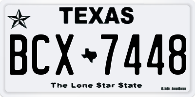 TX license plate BCX7448