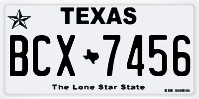 TX license plate BCX7456