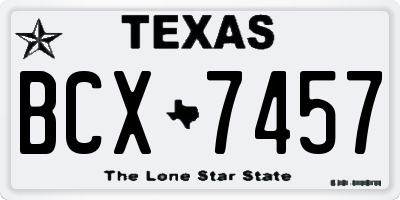TX license plate BCX7457