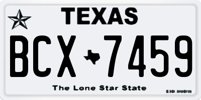 TX license plate BCX7459