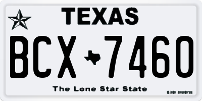 TX license plate BCX7460