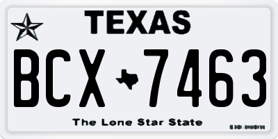TX license plate BCX7463