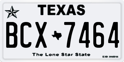 TX license plate BCX7464