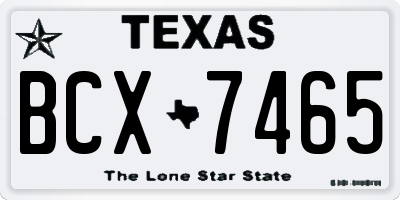 TX license plate BCX7465