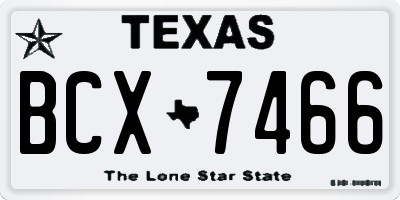 TX license plate BCX7466
