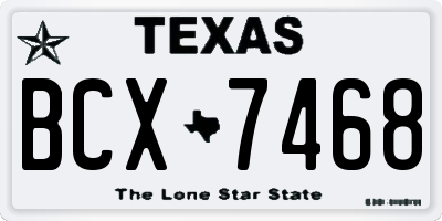 TX license plate BCX7468