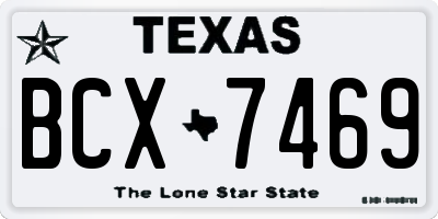TX license plate BCX7469