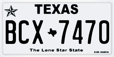 TX license plate BCX7470