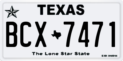 TX license plate BCX7471