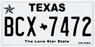 TX license plate BCX7472
