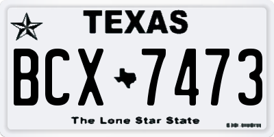 TX license plate BCX7473