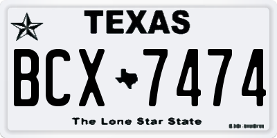 TX license plate BCX7474