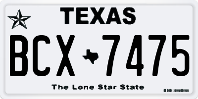TX license plate BCX7475