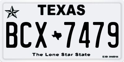 TX license plate BCX7479