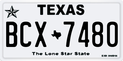 TX license plate BCX7480