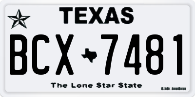 TX license plate BCX7481
