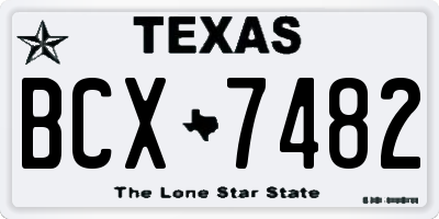 TX license plate BCX7482