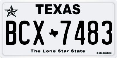 TX license plate BCX7483