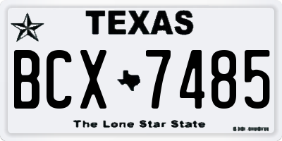 TX license plate BCX7485