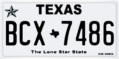TX license plate BCX7486