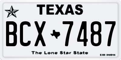 TX license plate BCX7487