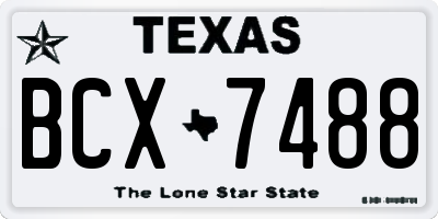 TX license plate BCX7488
