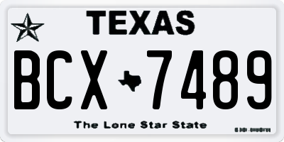 TX license plate BCX7489