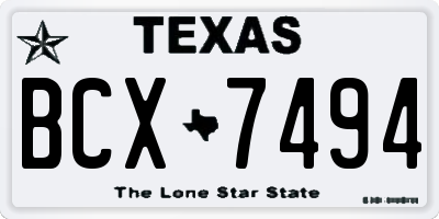 TX license plate BCX7494