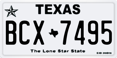 TX license plate BCX7495