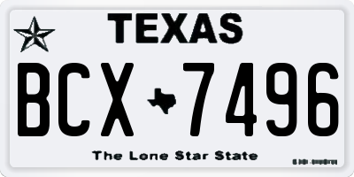 TX license plate BCX7496