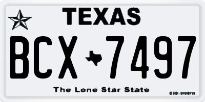TX license plate BCX7497