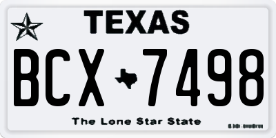 TX license plate BCX7498